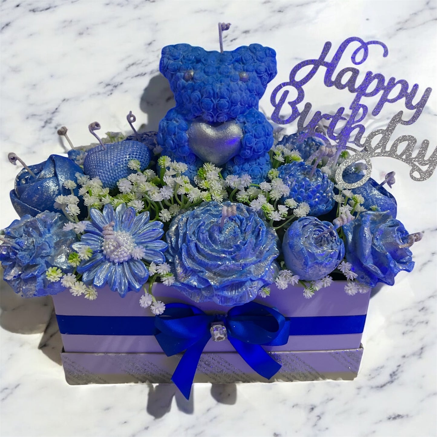 Royal Blue – Deluxe Sculpted Candle Box