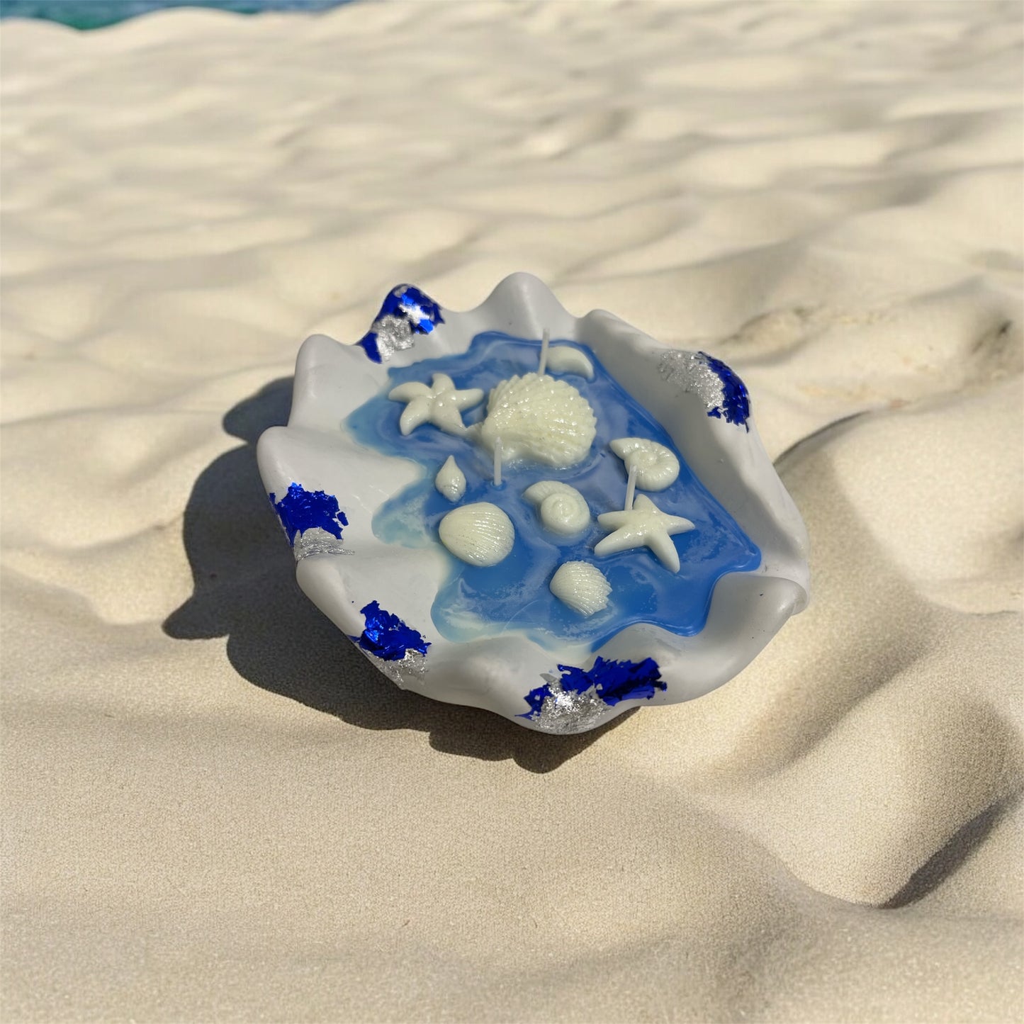 Ocean Breeze Shell Candle Bowl