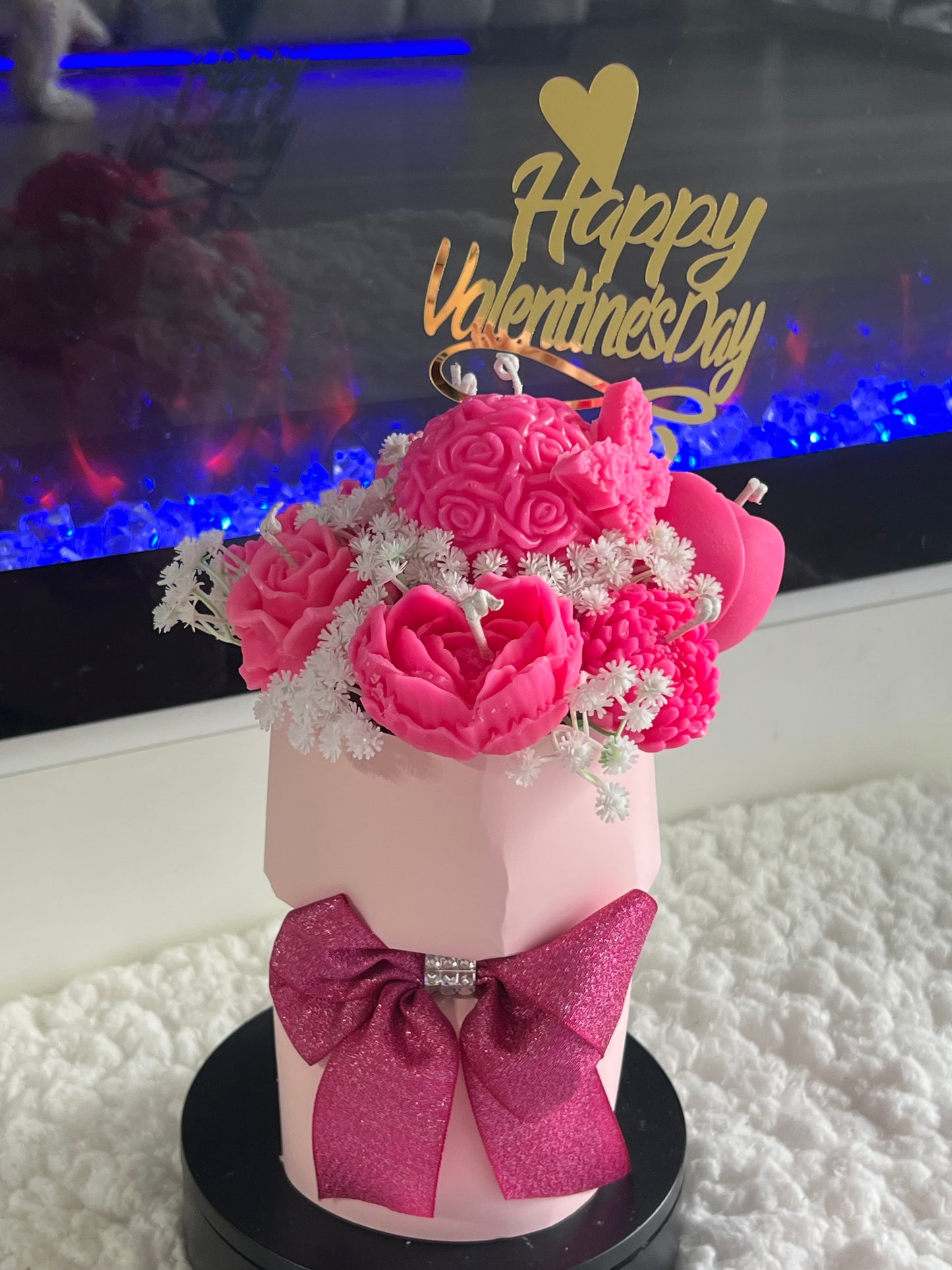 Blooming Garden Candle Bouquet – Handmade Wax Flower Arrangement in Gift Box