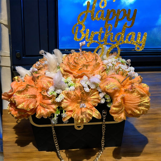 Golden Ember β Sculpted Birthday Candle Arrangement