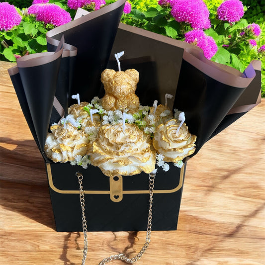 Golden Teddy Luxe Candle Gift Box
