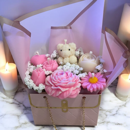 Pink Blush Romance Candle Bouquet Box