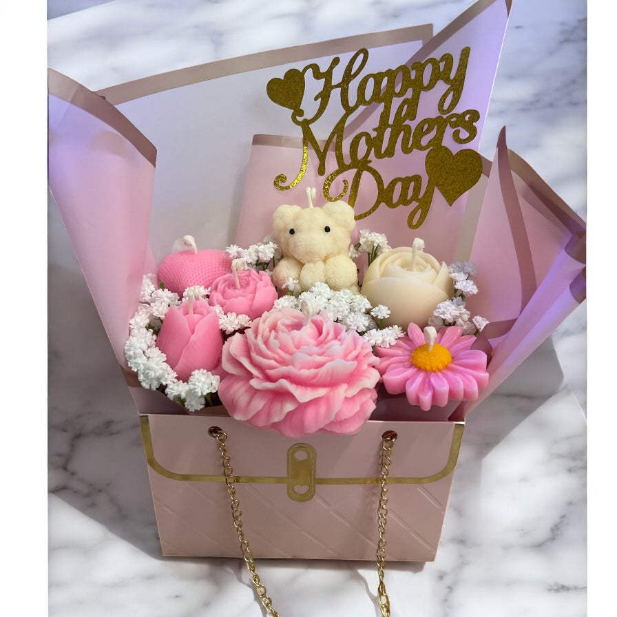 Pink Blush Romance Candle Bouquet Box
