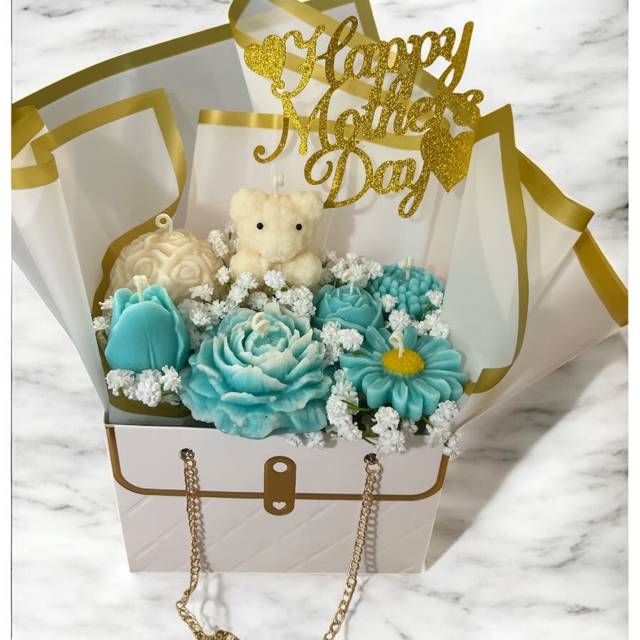 Blue Bliss – Anniversary Floral Candle Gift Box