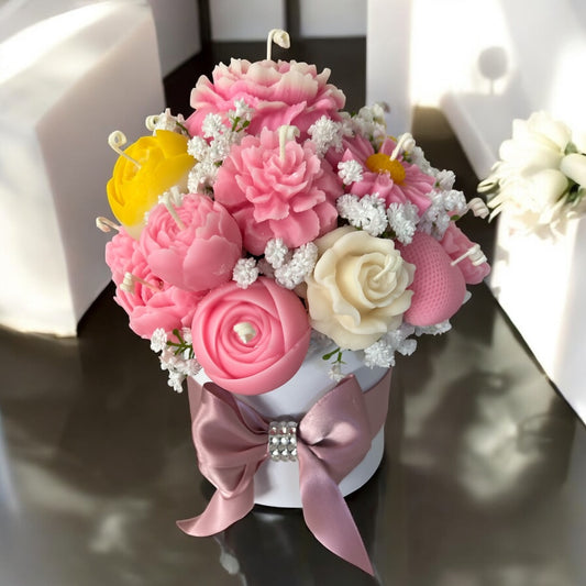 Garden Bloom Candle Bouquet Arrangement