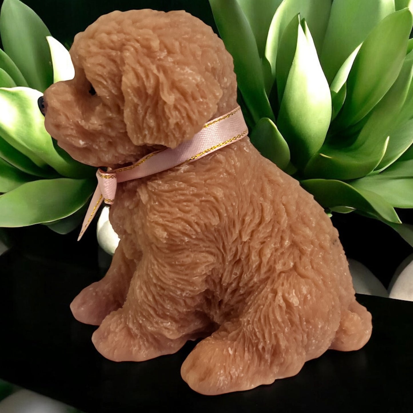 Handmade Dog-Shaped Decorative Candle – Light Brown, 5.5" x 4.5"