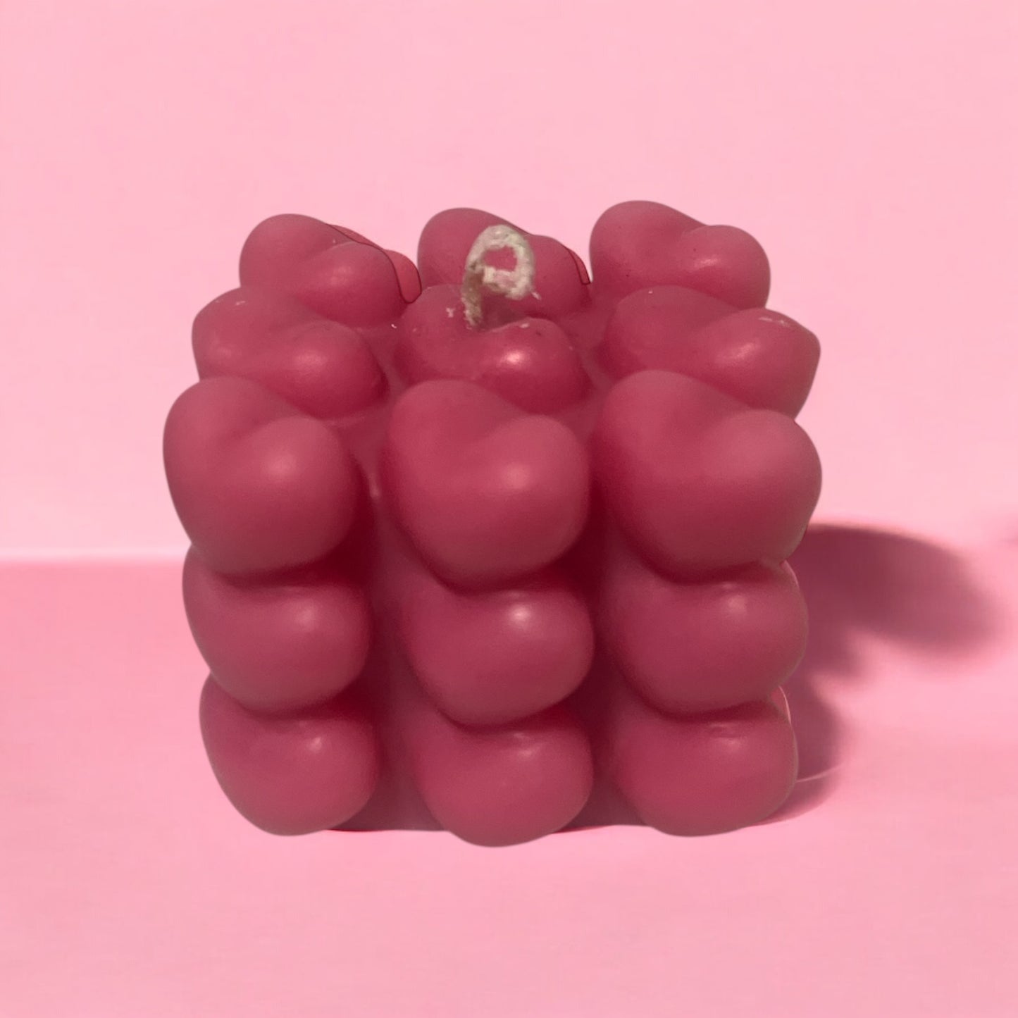 Heart Bubble Candle – Handmade Decorative Cube, Romantic Aesthetic