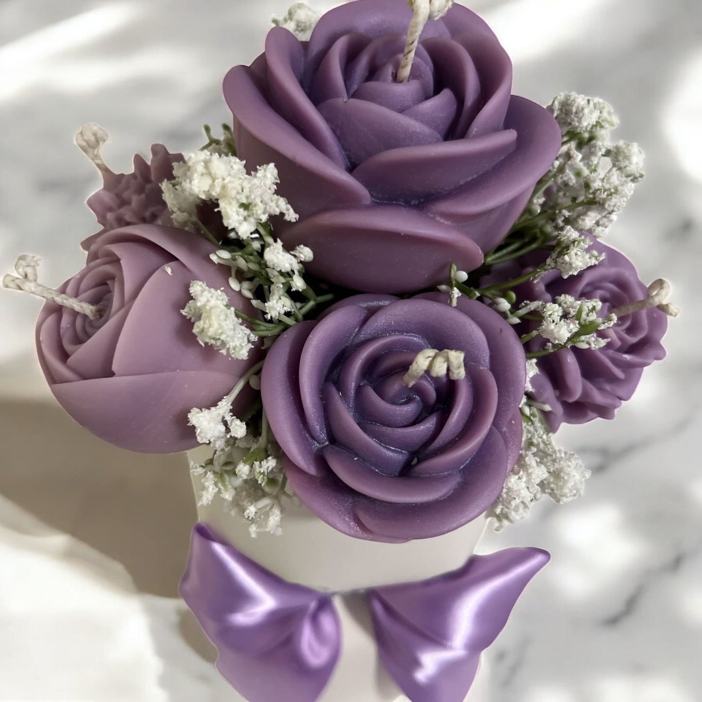 Mini Rose Candle Bouquet – Handmade Floral Candle Arrangement in Gift Box