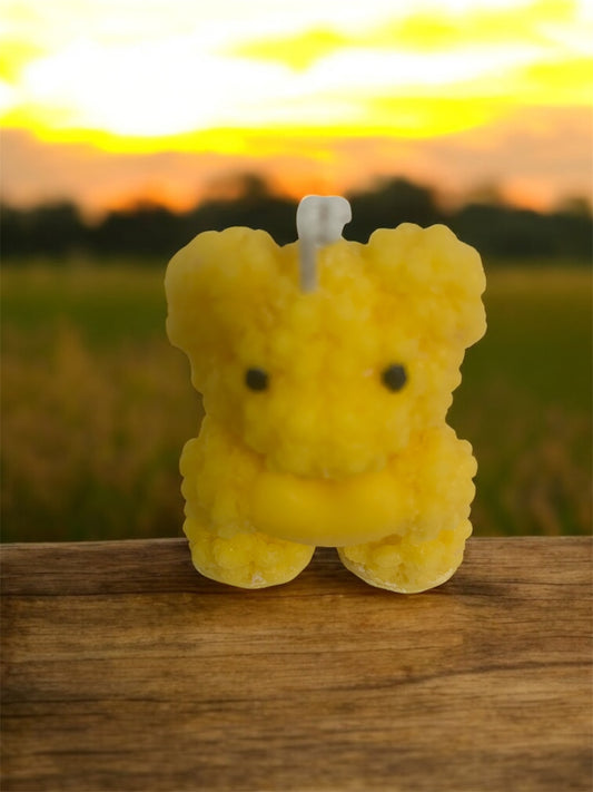 Blue Rose Teddy Candle Small