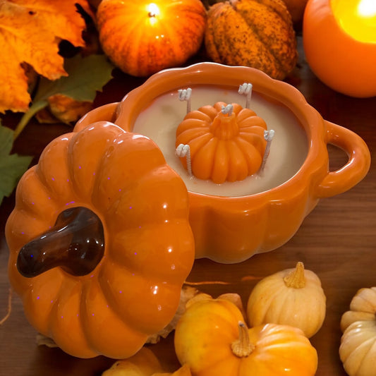 Pumpkin Ceramic Jar Candle