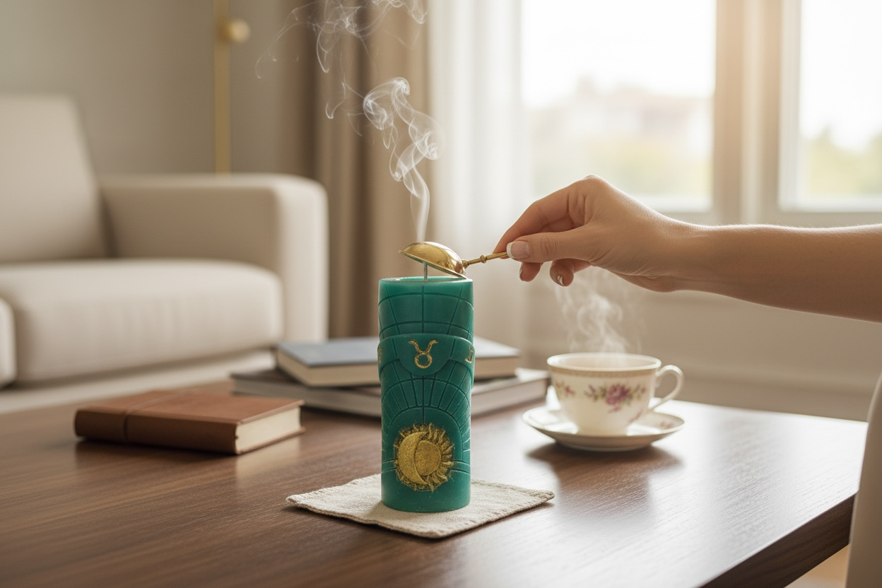 Celestial Taurus Ritual Candle – Earth Element Balance & Serenity