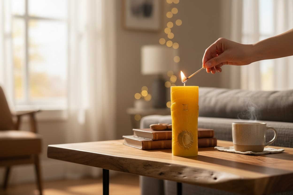 Celestial Gemini Ritual Candle – Clarity, Curiosity & Inspired Thought