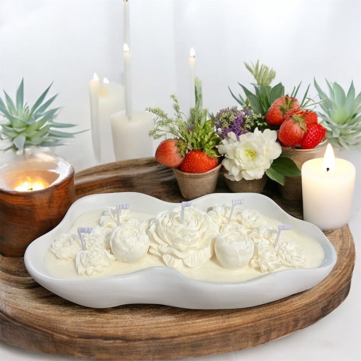 Luxury White Garden Bowl Candle