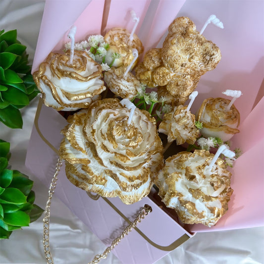 Blush & Gold Elegance – Sculpted Candle Gift Bag