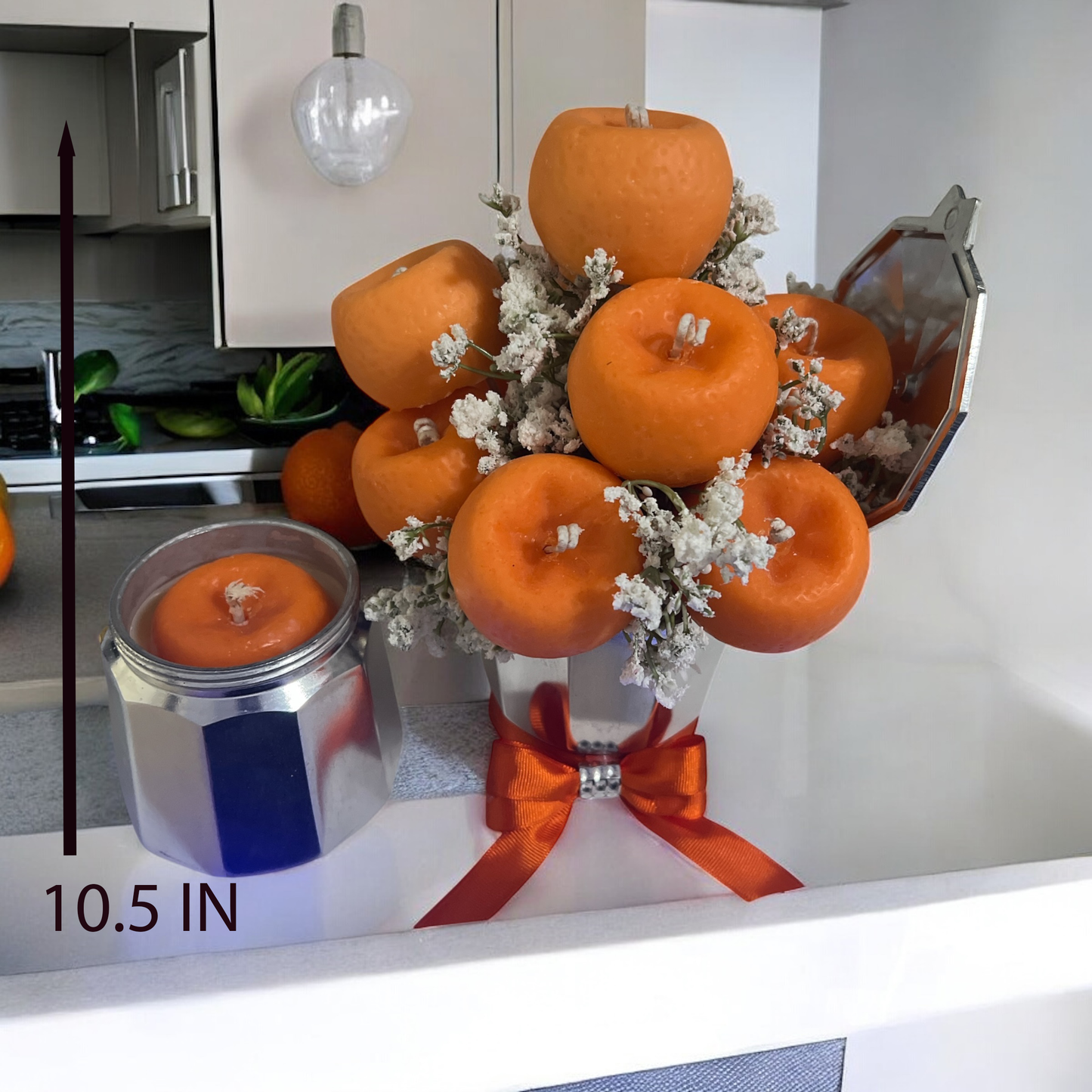 Fruit-Inspired Candle Arrangement – Handmade Decorative Centerpiece (10.5" Tall)