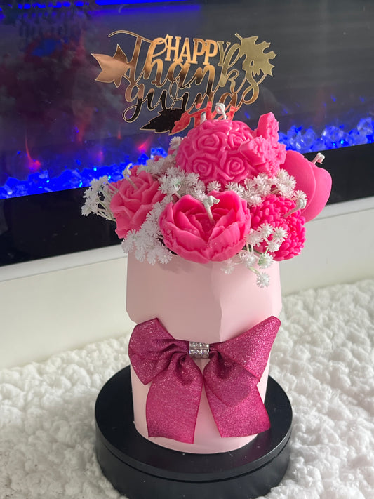 Blooming Garden Candle Bouquet – Handmade Wax Flower Arrangement in Gift Box