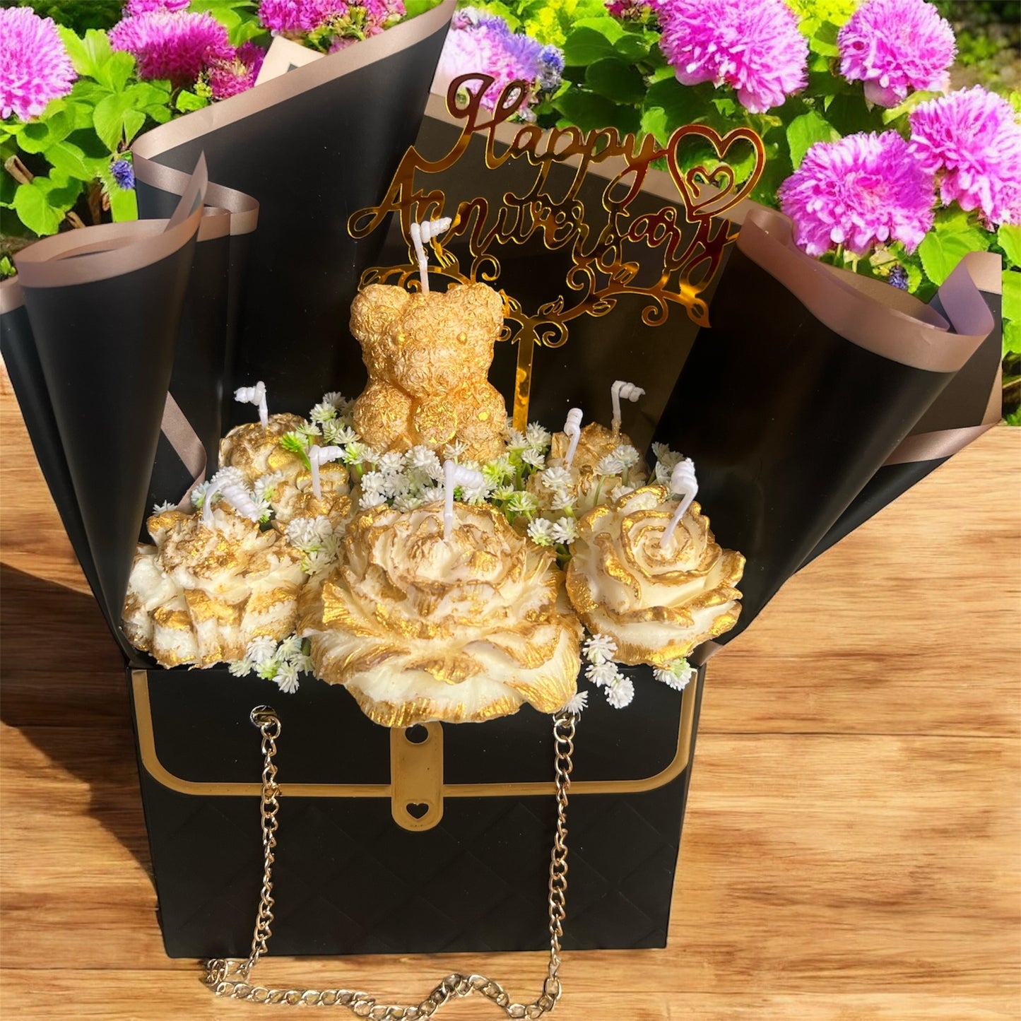 Golden Teddy Luxe Candle Gift Box
