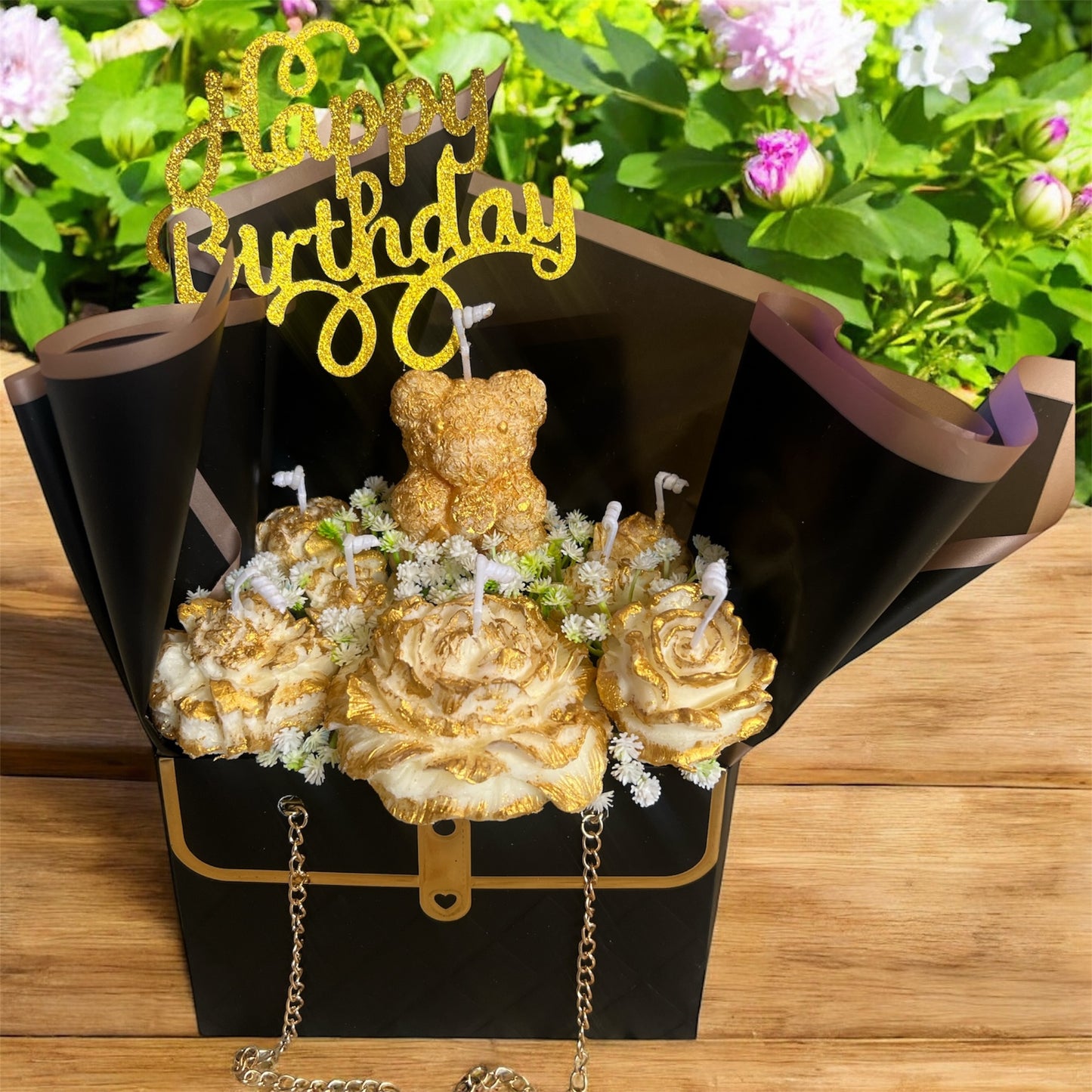 Golden Teddy Luxe Candle Gift Box