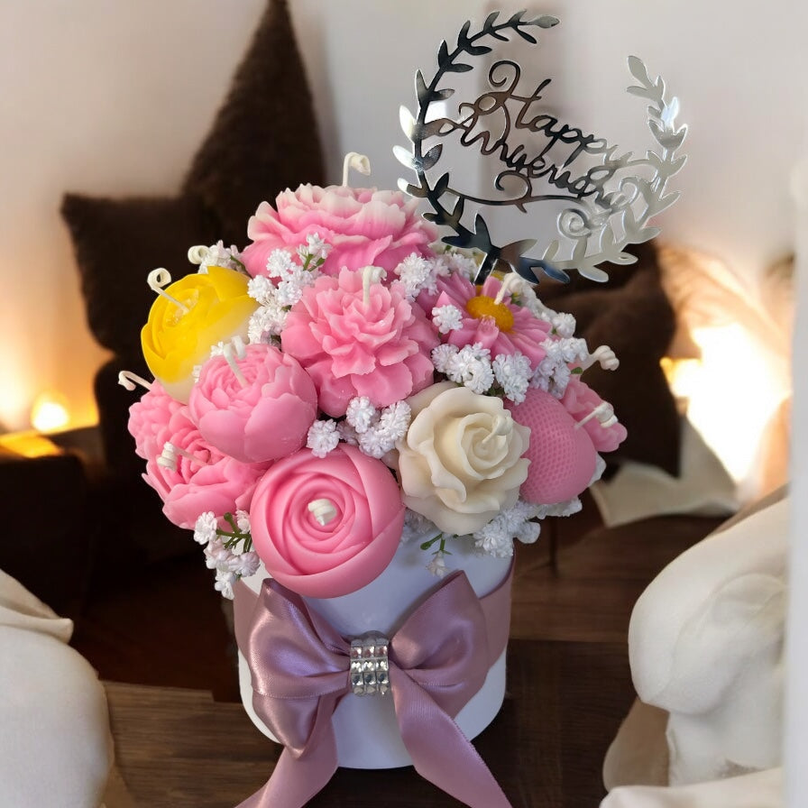 Garden Bloom Candle Bouquet Arrangement
