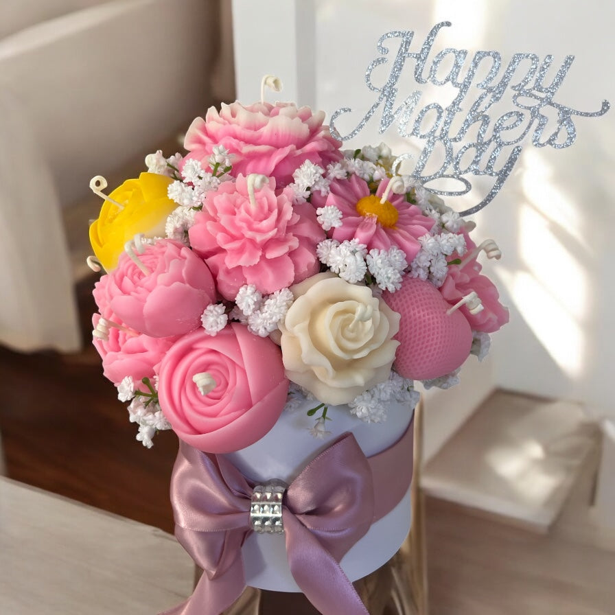 Garden Bloom Candle Bouquet Arrangement