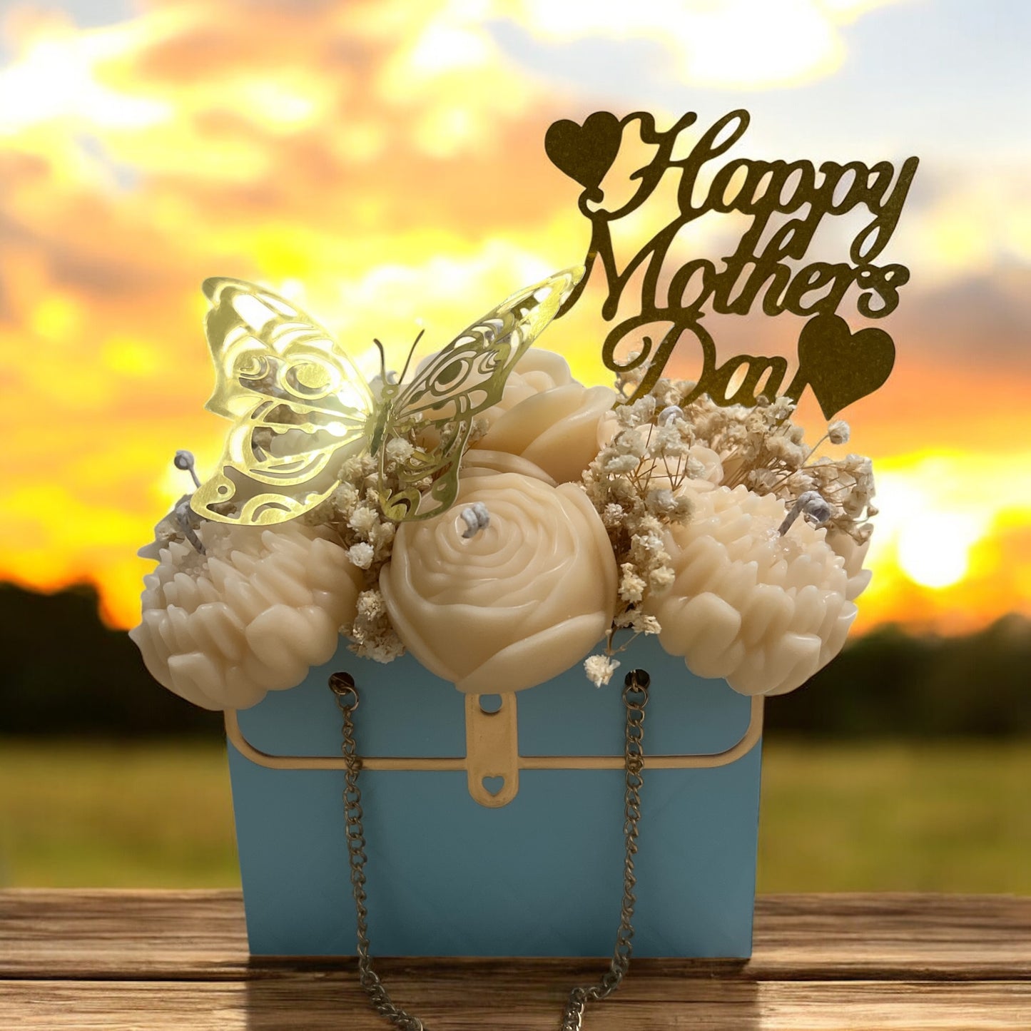 Golden Butterfly Candle Bloom