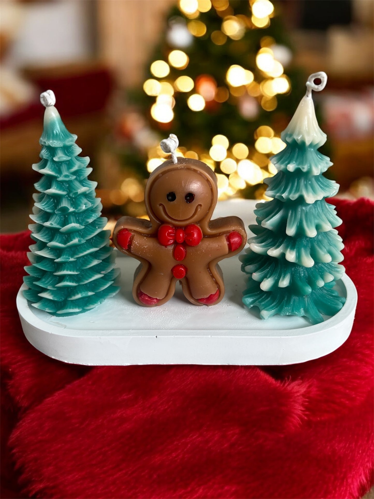 Christmas Candle Set – Handcrafted Holiday Trees & Festive Centerpieces