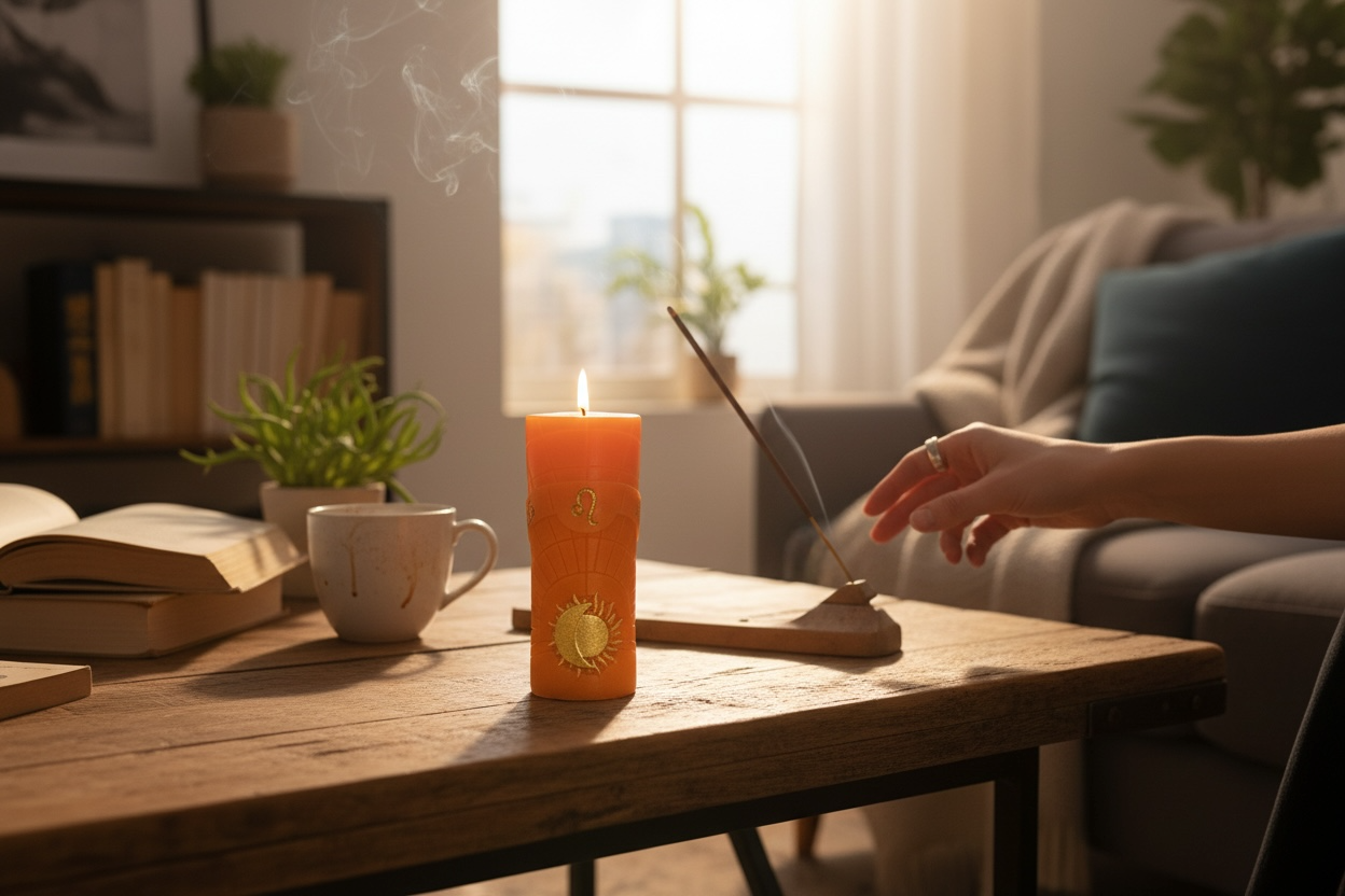 Celestial Leo Ritual Candle – Confidence, Creativity & Radiant Energy