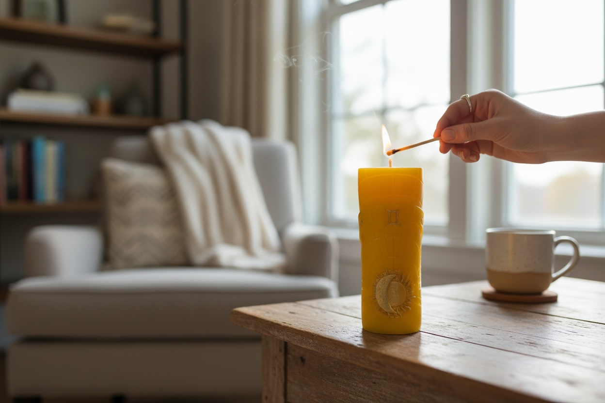 Celestial Gemini Ritual Candle – Clarity, Curiosity & Inspired Thought