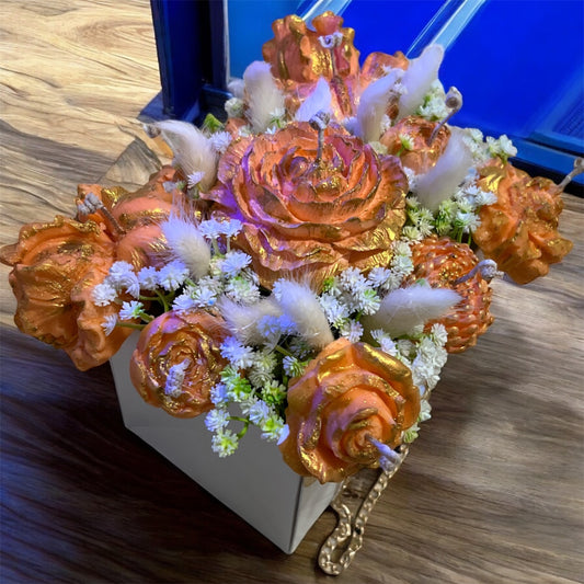 Golden Ember – Medium Sculpted Candle Arrangement